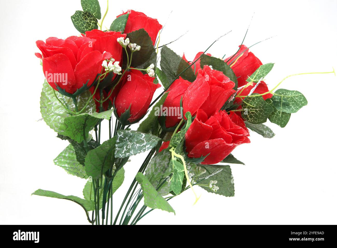 Bouquet de roses de soie artificielles Banque D'Images