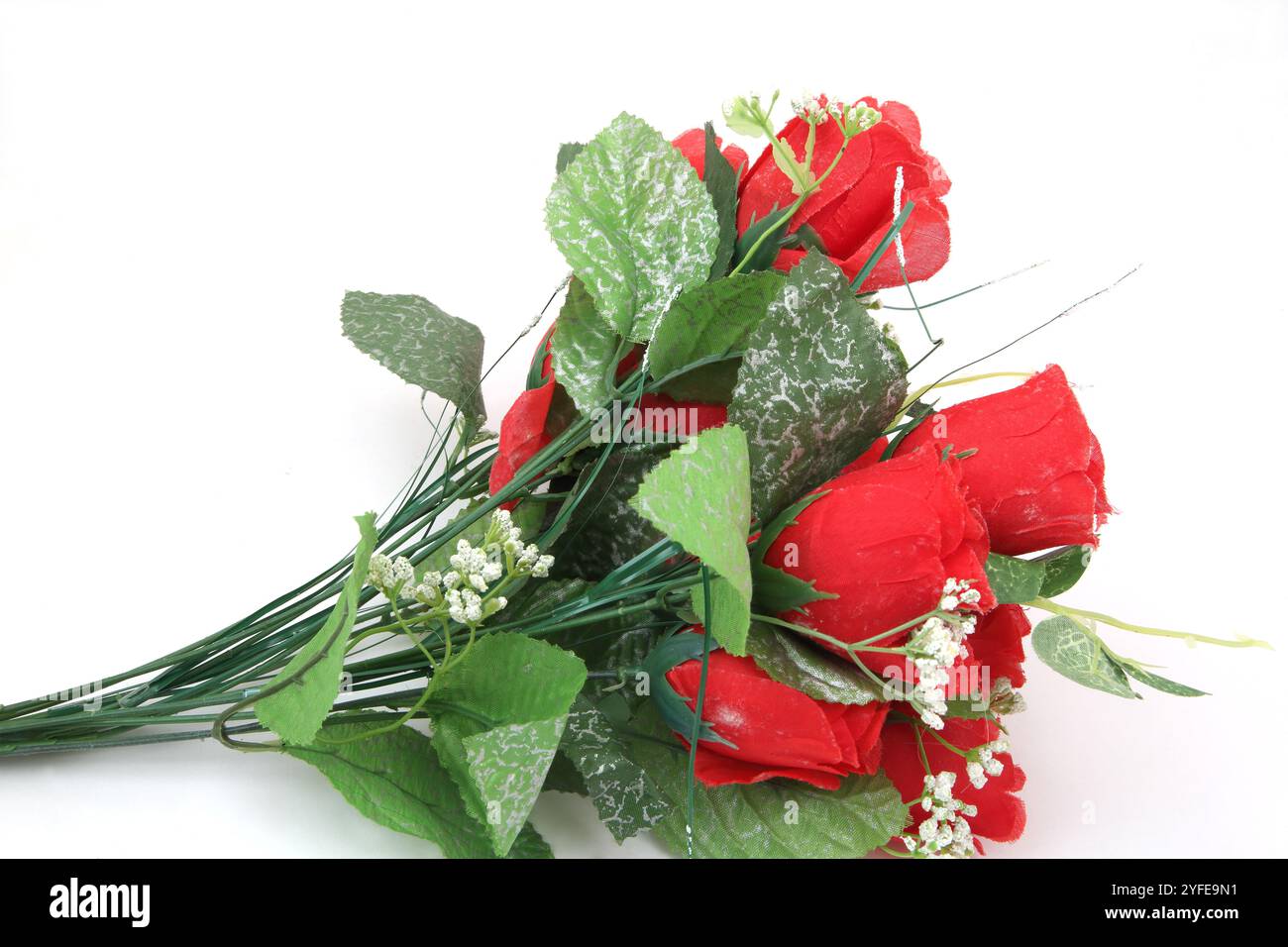 Bouquet de roses de soie artificielles Banque D'Images