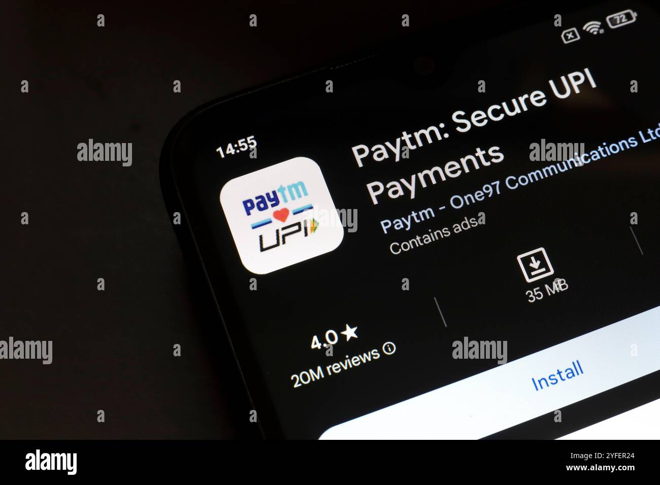 4 novembre 2024, Brésil. Dans cette illustration photo, le logo de l'application Paytm : Secure UPI Payments est affiché sur l'écran d'un smartphone. Banque D'Images