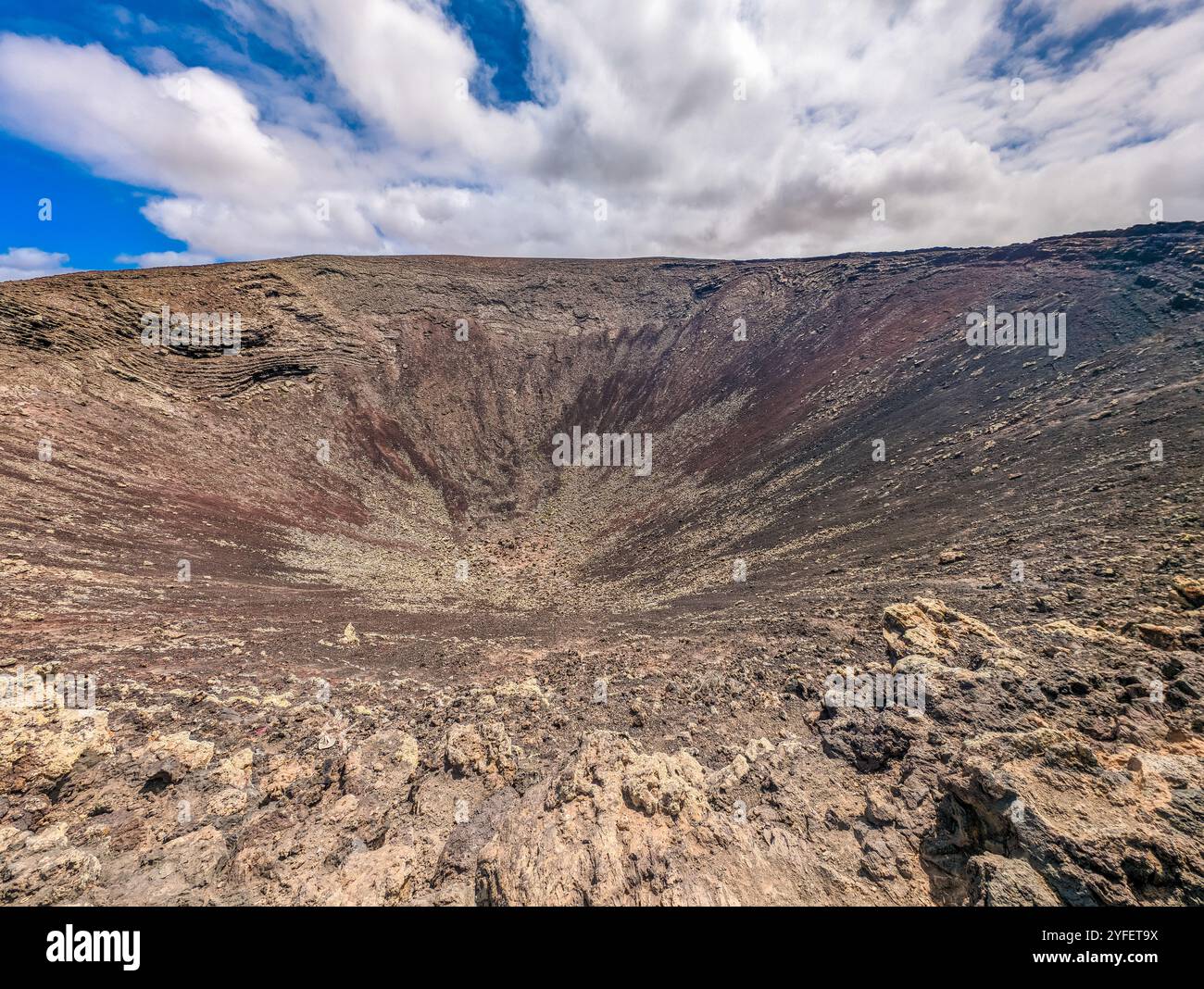 La promenade du volcan Calderon Hondo, Fuerteventura, îles Canaries Banque D'Images