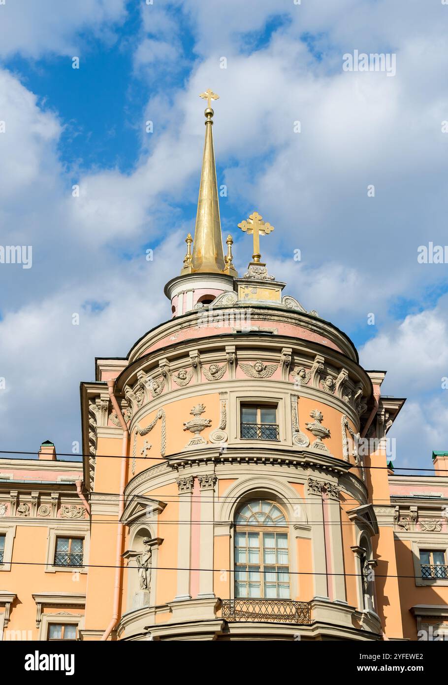 L'église de Michel l'Archange dans le château de Mikhaïlovsky à Saint-Pétersbourg, Russie Banque D'Images