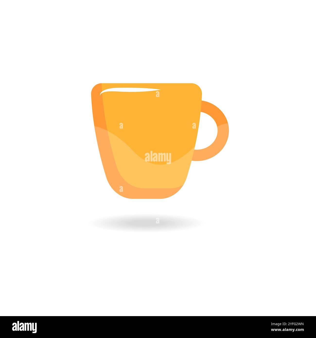 mug simple réaliste. Modèle de tasse. Mug jaune. Icône de tasse de café et de thé. Illustration vectorielle. Illustration de Vecteur