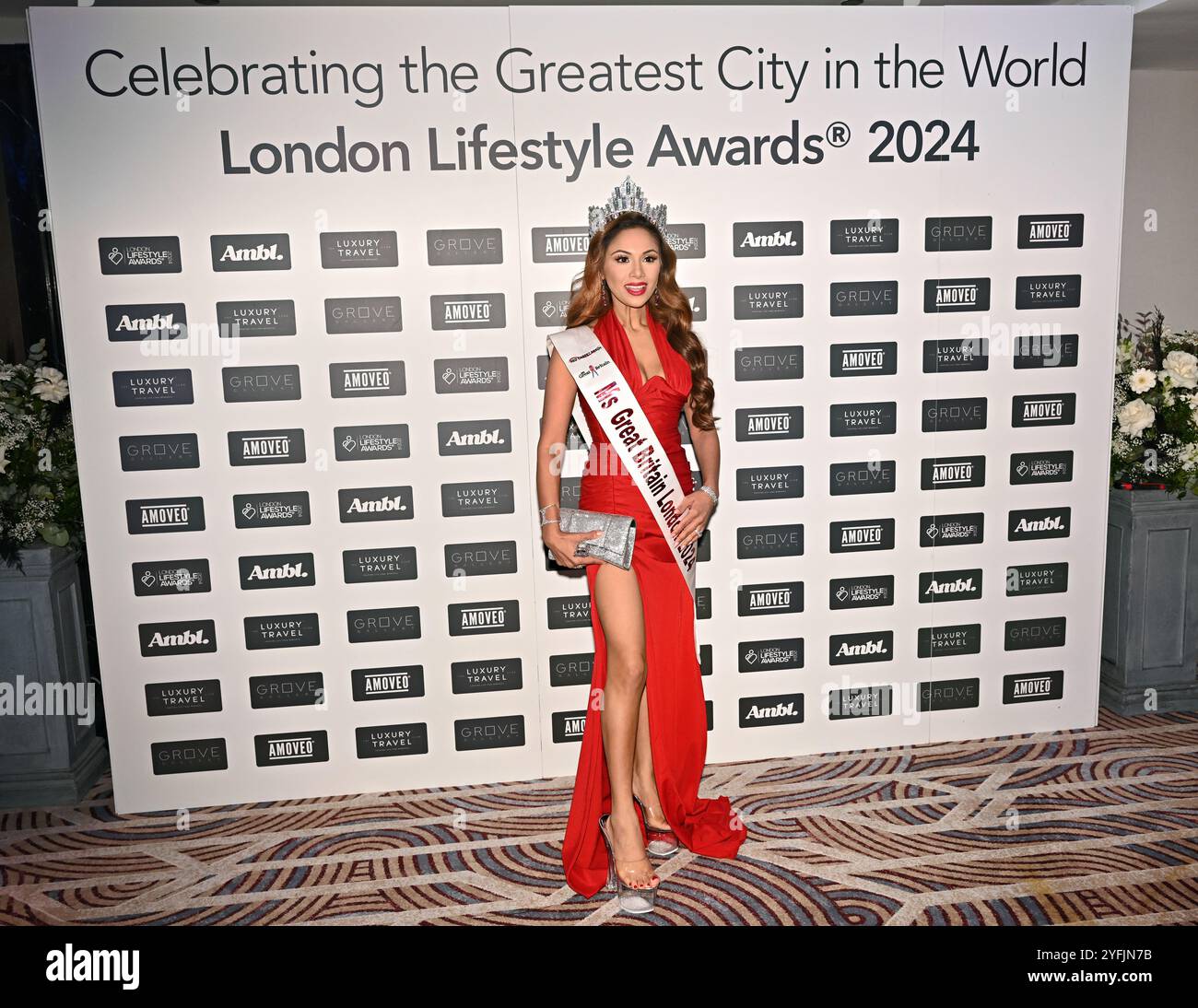 LONDRES, ROYAUME-UNI. 4 novembre 2024. Nisha Begum Reedtz - MME LONDON GB participe aux London Lifestyle Awards 2024 au Royal Lancaster Londres, Royaume-Uni. (Photo de 李世惠/Voir Li/Picture Capital) crédit : Voir Li/Picture Capital/Alamy Live News Banque D'Images