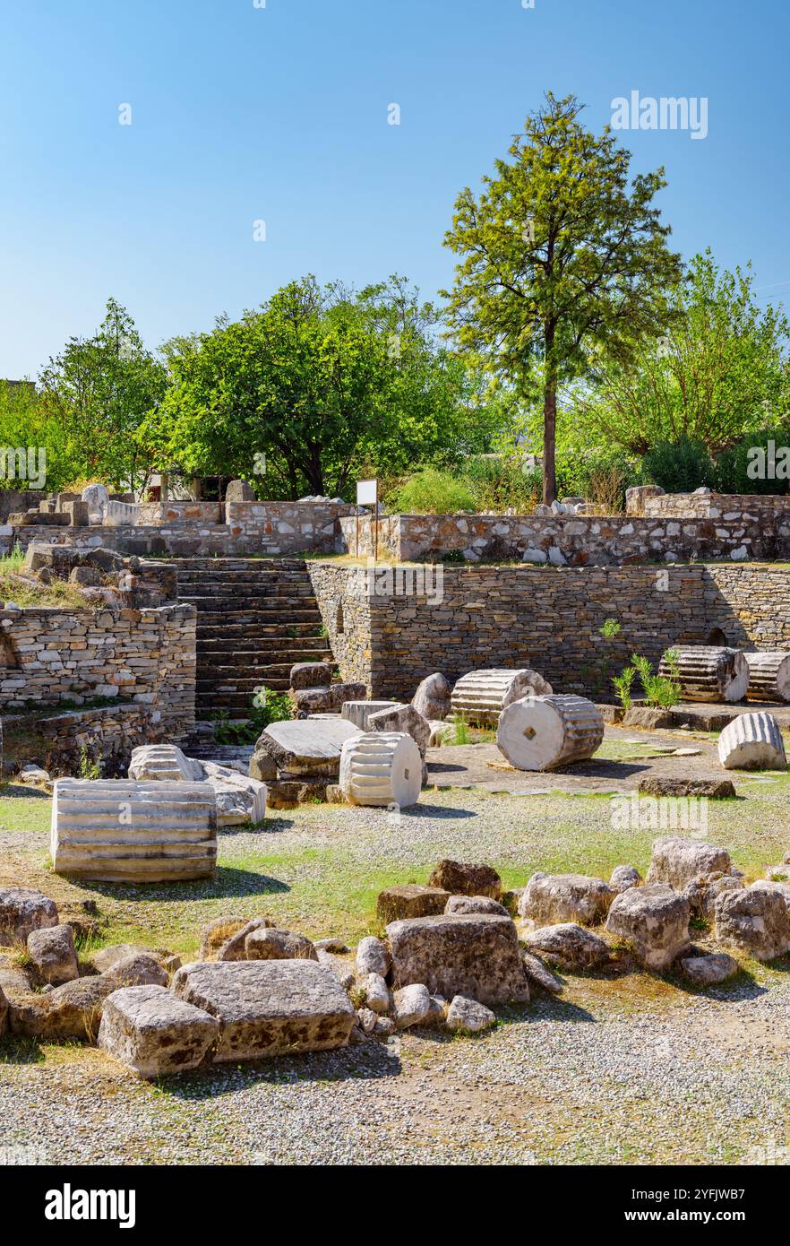 Les ruines du mausolée à Halicarnasse à Bodrum, Turquie Banque D'Images