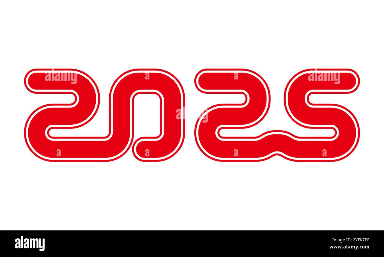 Résumé serpent chinois numéros d'année 2025 Illustration de Vecteur