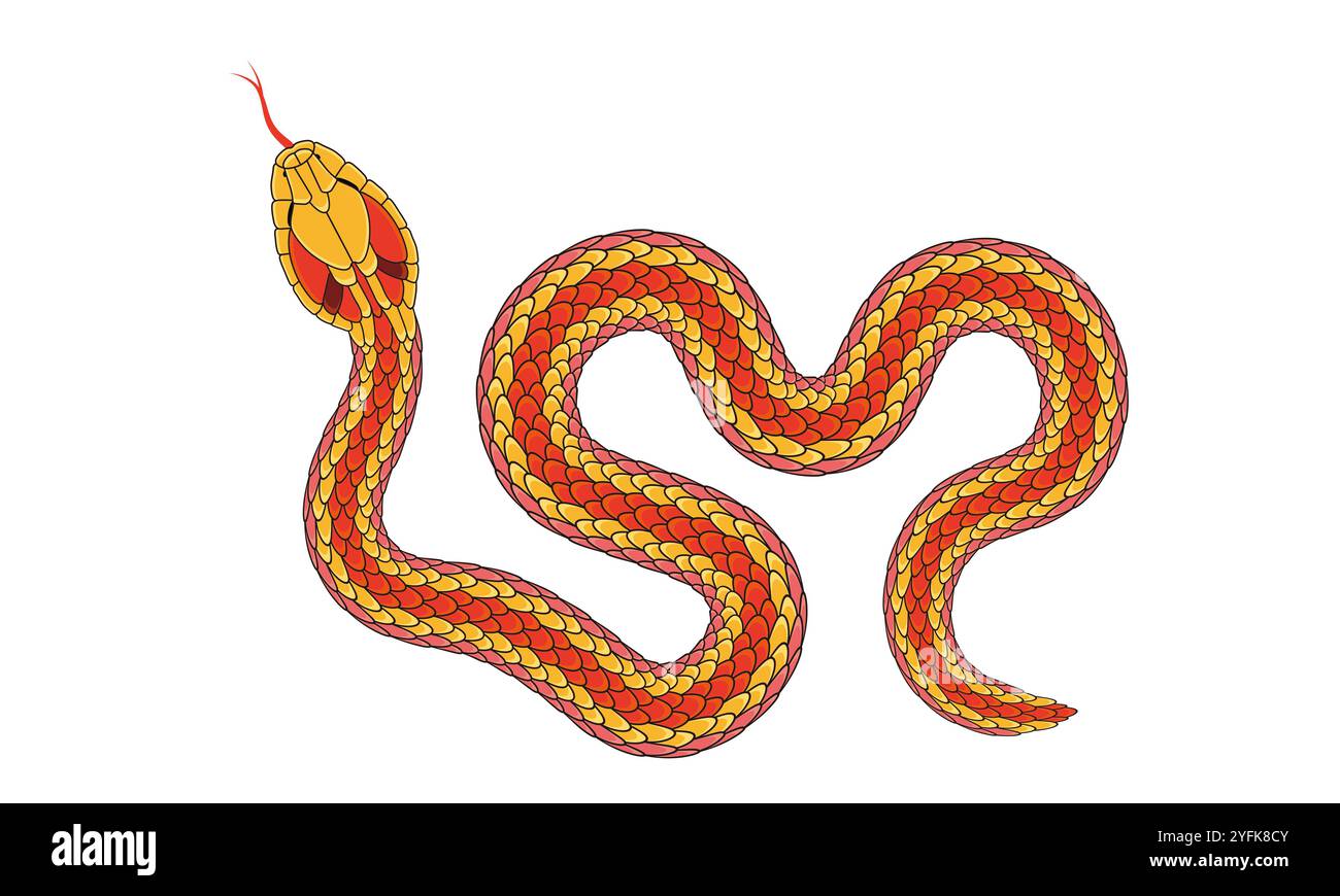 Un motif de serpent de dessin animé simple Illustration de Vecteur