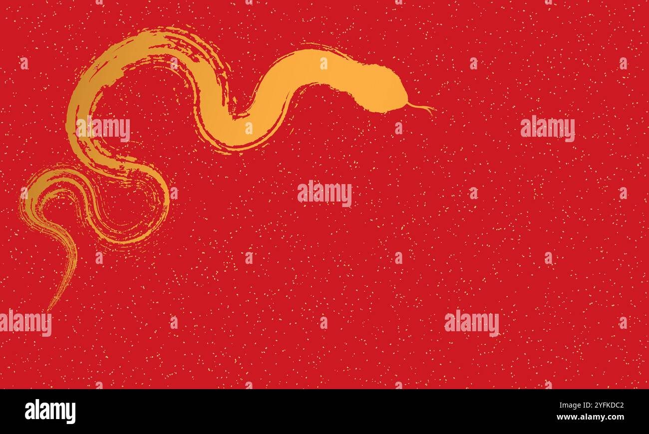 2025 couverture de l'année chinoise du serpent rouge Illustration de Vecteur