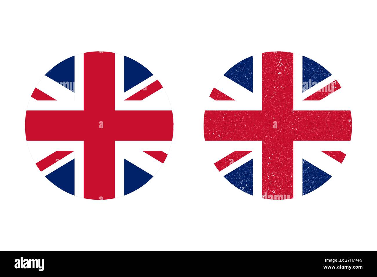 Deux drapeaux ronds de l'Union Jack, parfaits pour les motifs britanniques. Illustration de Vecteur