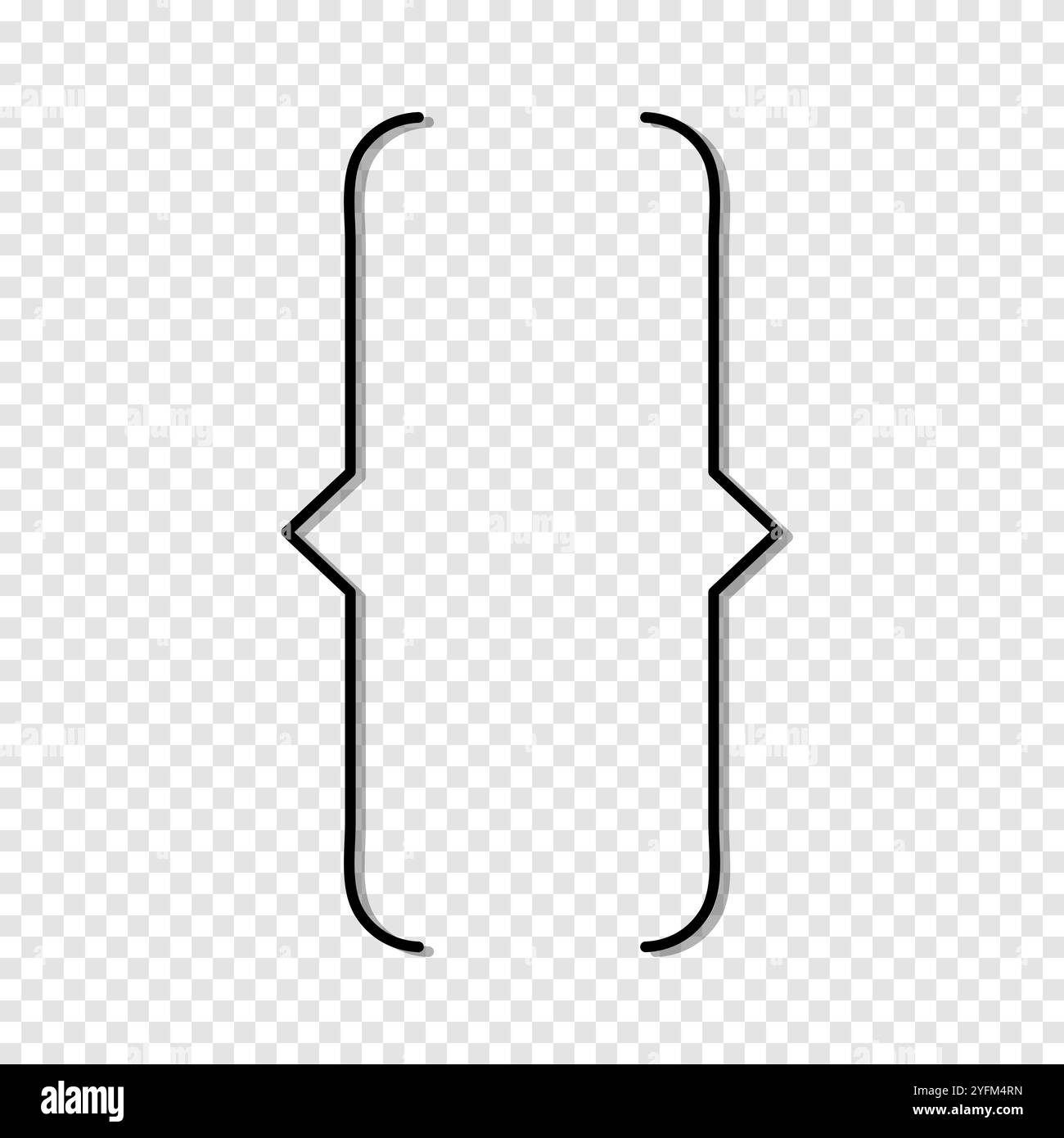 Graphisme simple avec crochets noirs pour la conception et la programmation. Illustration de Vecteur