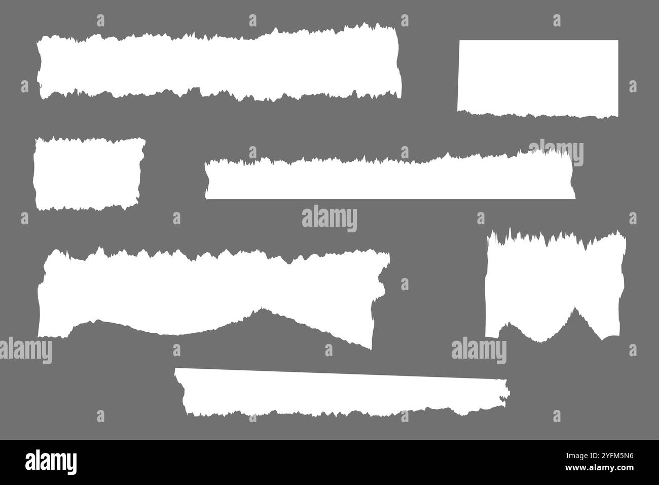 Illustration vectorielle de diverses formes de papier déchiré. Illustration de Vecteur