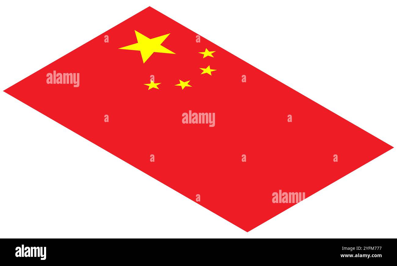 Une représentation diagonale du drapeau national de la Chine. Illustration de Vecteur