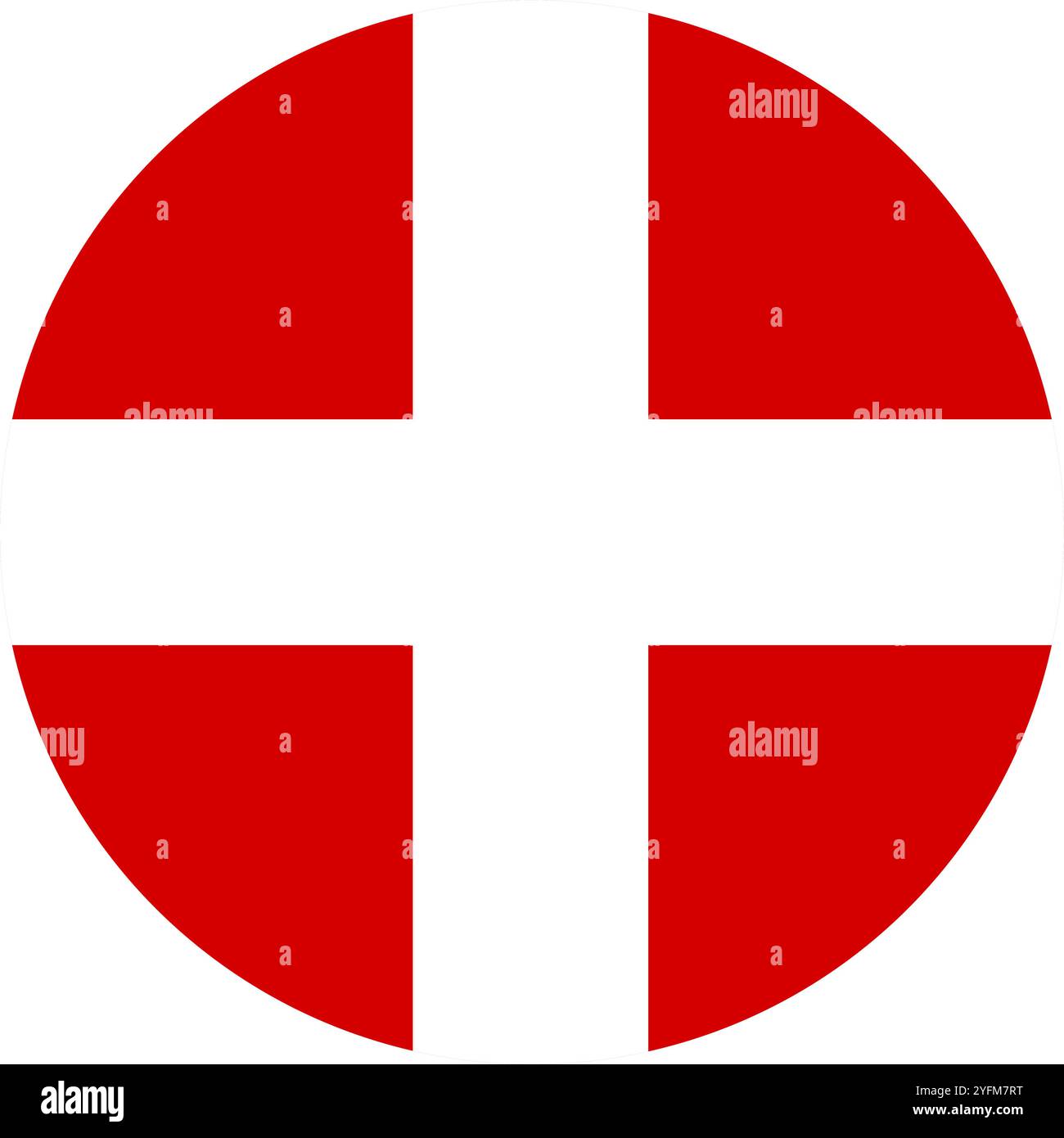 Le drapeau national du Danemark est une icône ronde. Illustration vectorielle d'icône de drapeau danois. Illustration de Vecteur