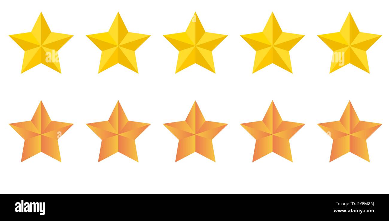 Graphique du système de notation cinq étoiles avec dégradé. Illustration de Vecteur