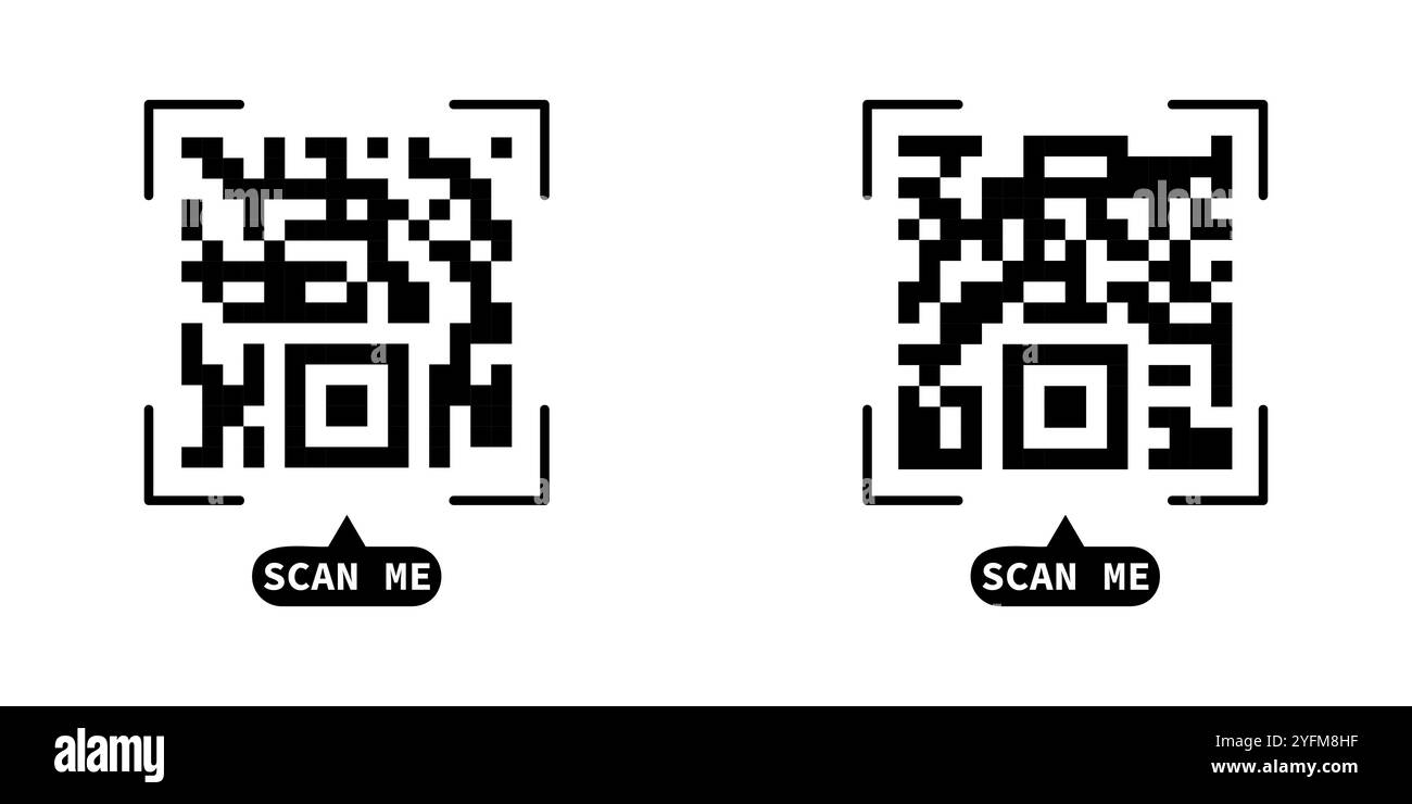 Faux code QR Scan me illustration vectorielle. Illustration de Vecteur