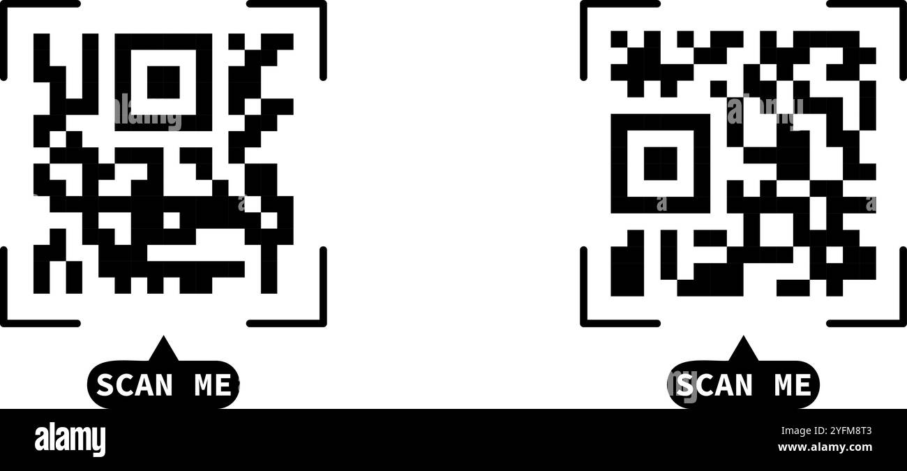 Faux code QR Scan me illustration vectorielle. Illustration de Vecteur