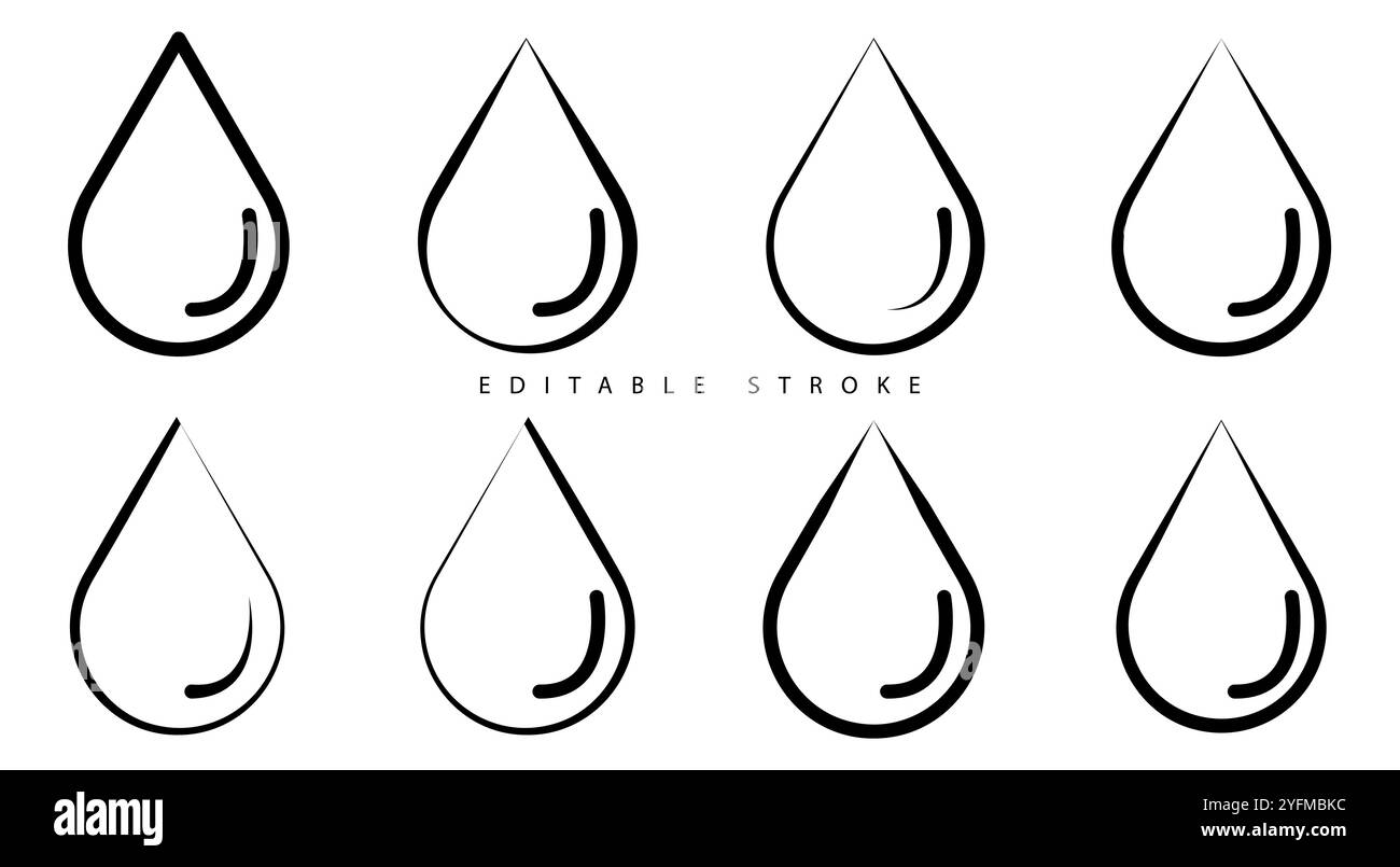 Icône de goutte de liquide, illustration d'icône de goutte d'eau. Illustration de Vecteur