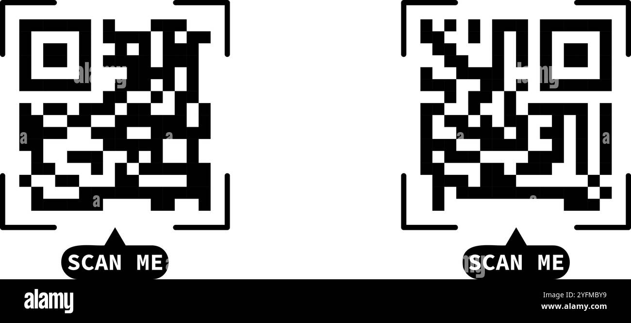 Faux code QR Scan me illustration vectorielle. Illustration de Vecteur