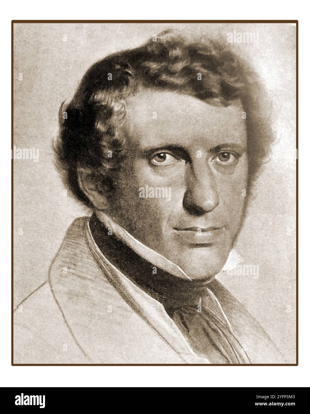 Un vieux portrait de Franz Grillparzer (Franz Seraphicus Grillparzer) - 1791 – 1872). Écrivain autrichien qui a été considéré par beaucoup comme le premier dramaturge autrichien du XIXe siècle. - Ein altes Porträt von Franz Grillparzer (Franz Seraphicus Grillparzer) - 1791 – 1872). Österreichischer Schriftsteller, der von vielen als der führende Österreichische Dramatiker des 19. Jahrhunderts angesehen wurde. - Banque D'Images