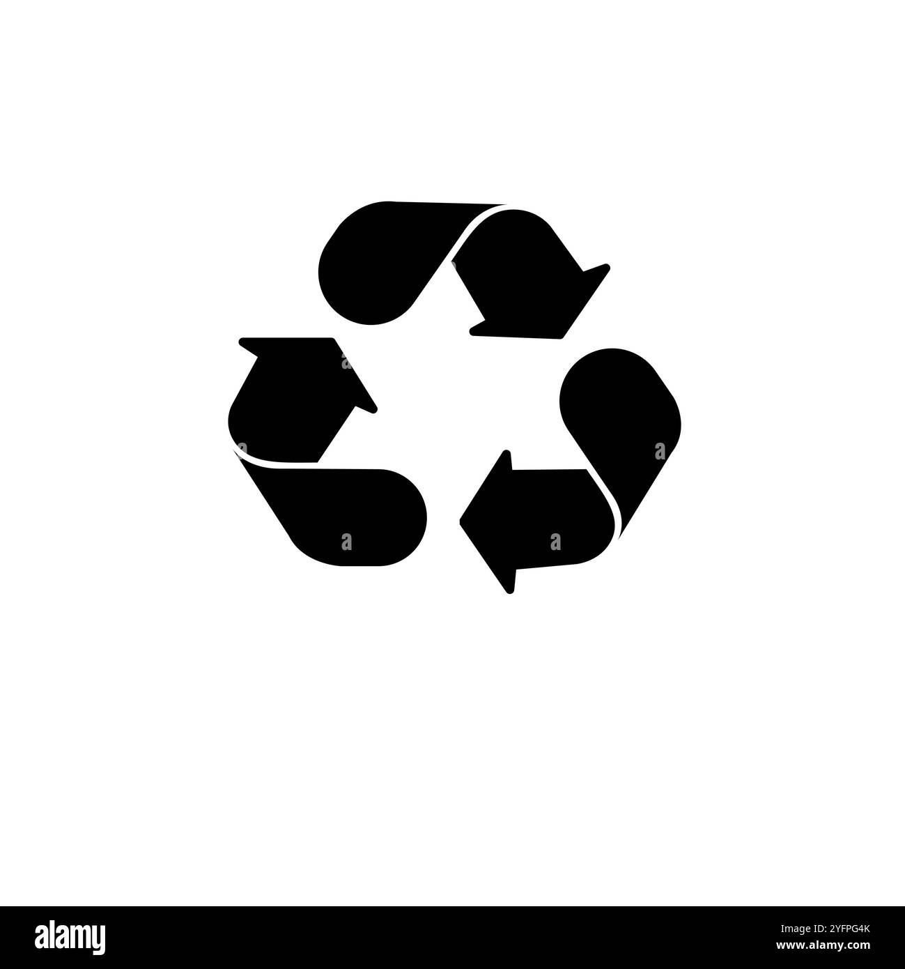 Flèches recyclées, Bio Reuse, icône Eco Solid Flat Vector isolé sur fond blanc. Illustration de Vecteur