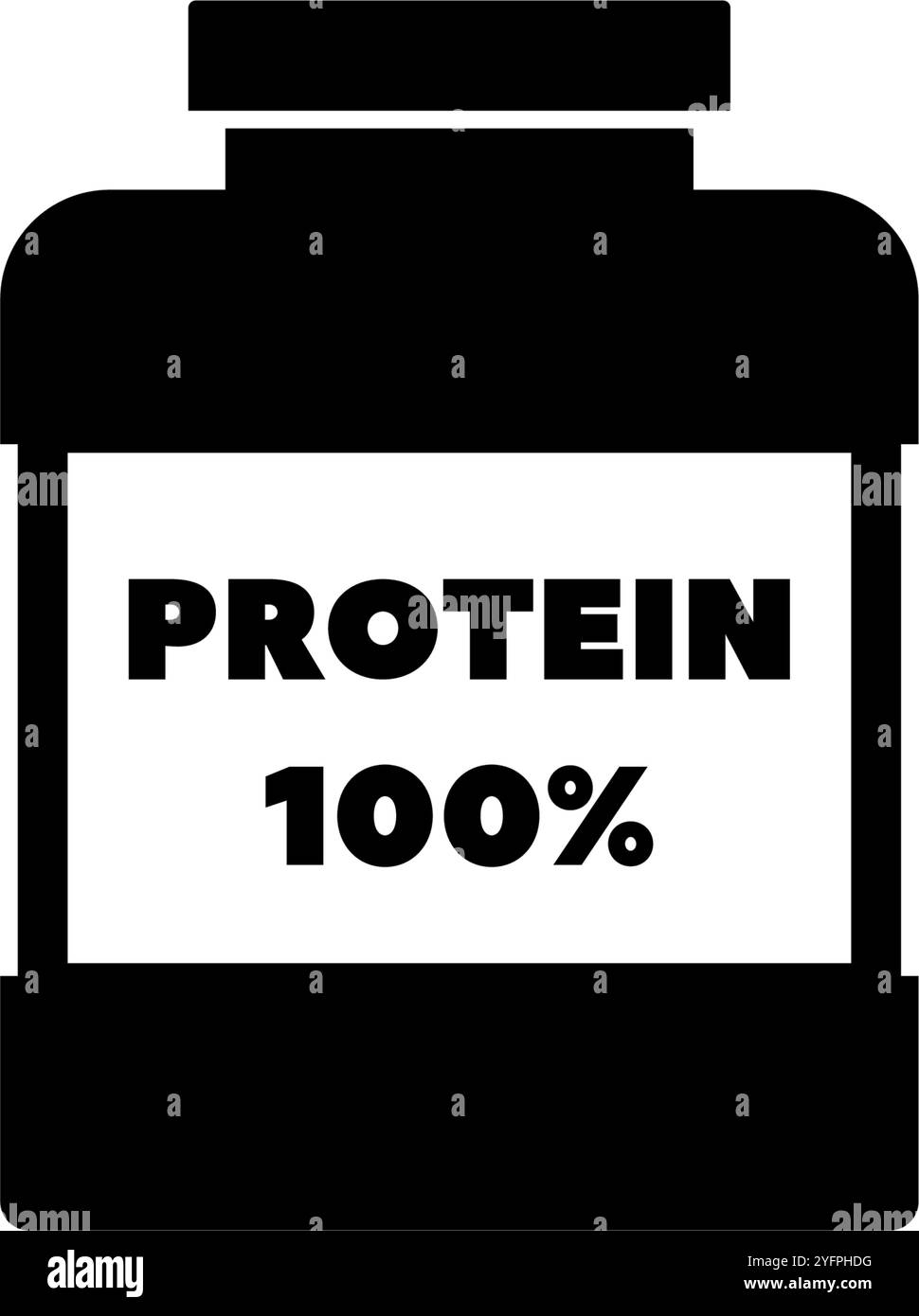 Icône vectorielle élégante illustrant un pot de supplément protéique, parfait pour les applications de santé et de fitness. Illustration de Vecteur