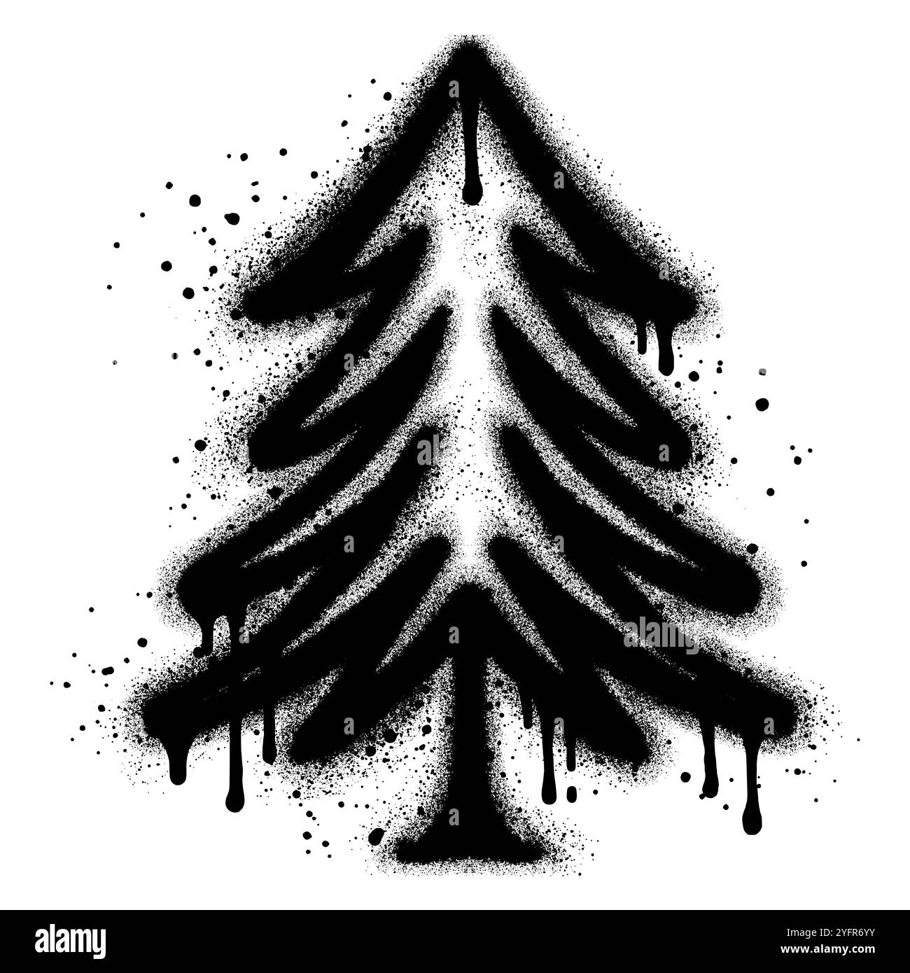 Graffiti de pins avec peinture noire en aérosol. illustration vectorielle. Illustration de Vecteur