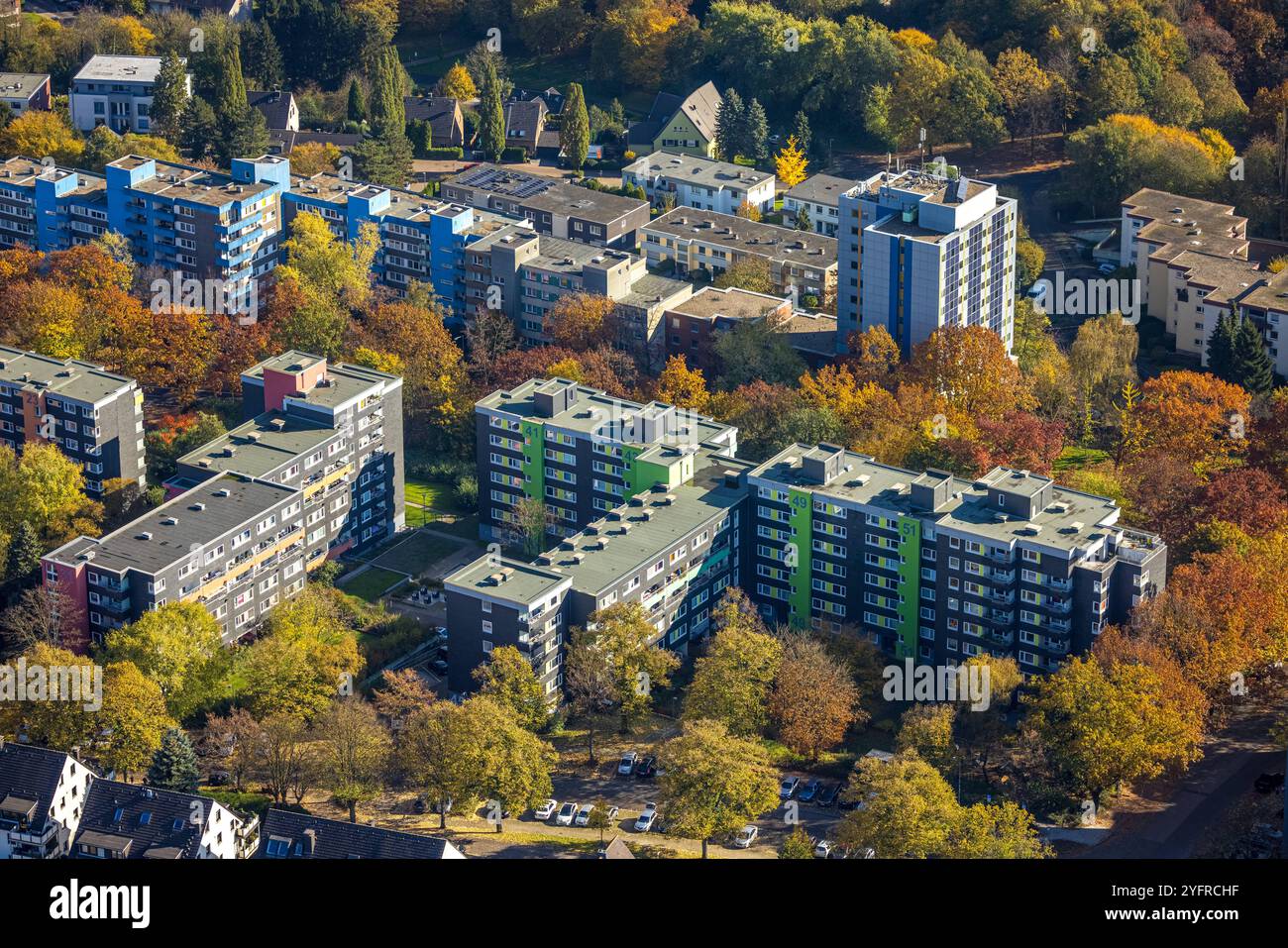 Luftbild, Studentenwohnheime und Hochhäuser an der Markstraße, Querenburg, Bochum, Ruhrgebiet, Rhénanie-du-Nord-Westphalie, Deutschland ACHTUNGxMINDESTHONORARx60xEURO *** vue aérienne, résidences étudiantes et immeubles de grande hauteur sur Markstraße, Querenburg, Bochum, région de la Ruhr, Rhénanie du Nord-Westphalie, Allemagne ATTENTIONxMINDESTHONORARx60xEURO Banque D'Images