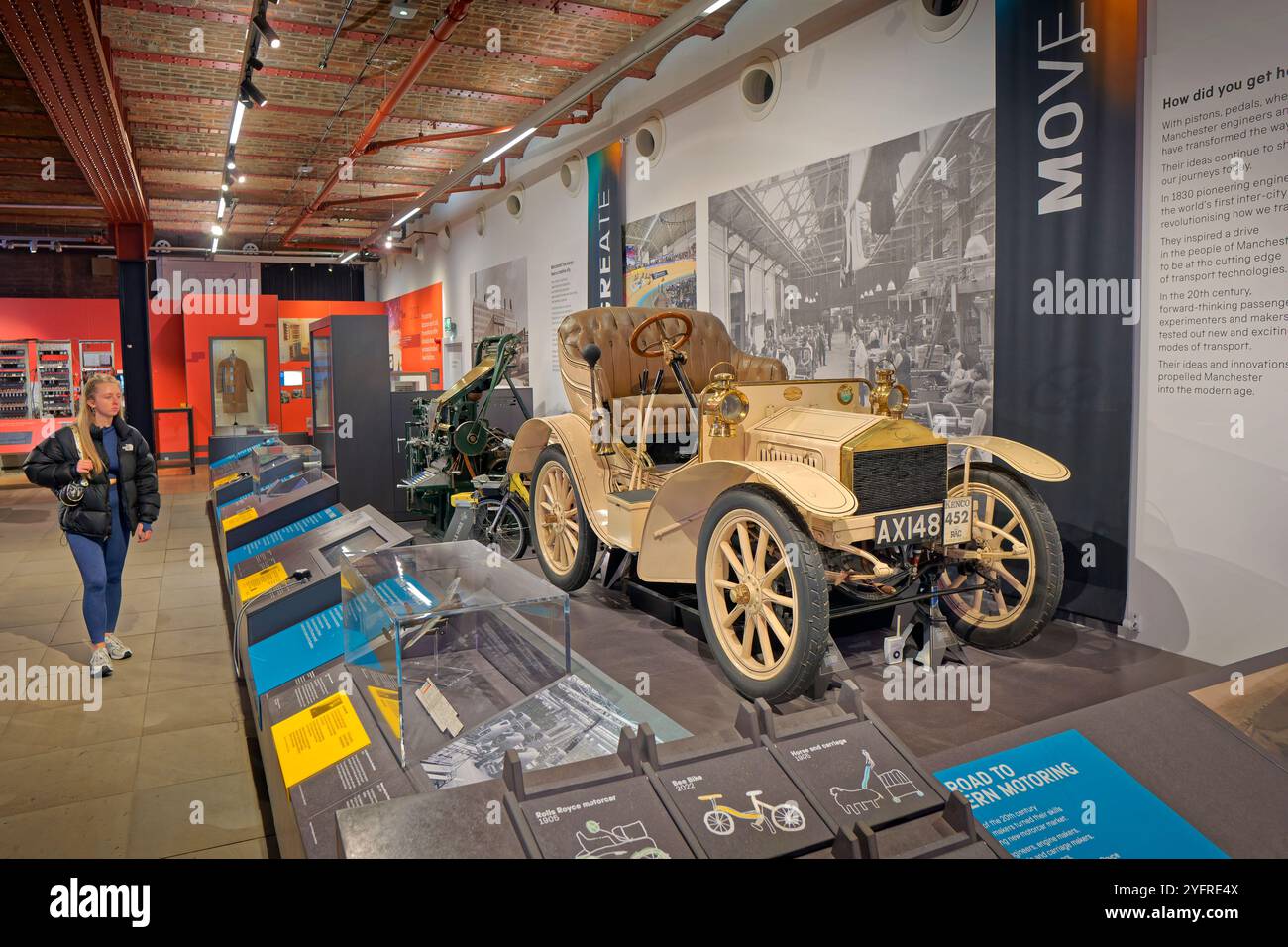 Espace d'innovation automobile et aéronautique au Manchester Museum of Science & Industry à Castlefields, Manchester, Angleterre. Banque D'Images