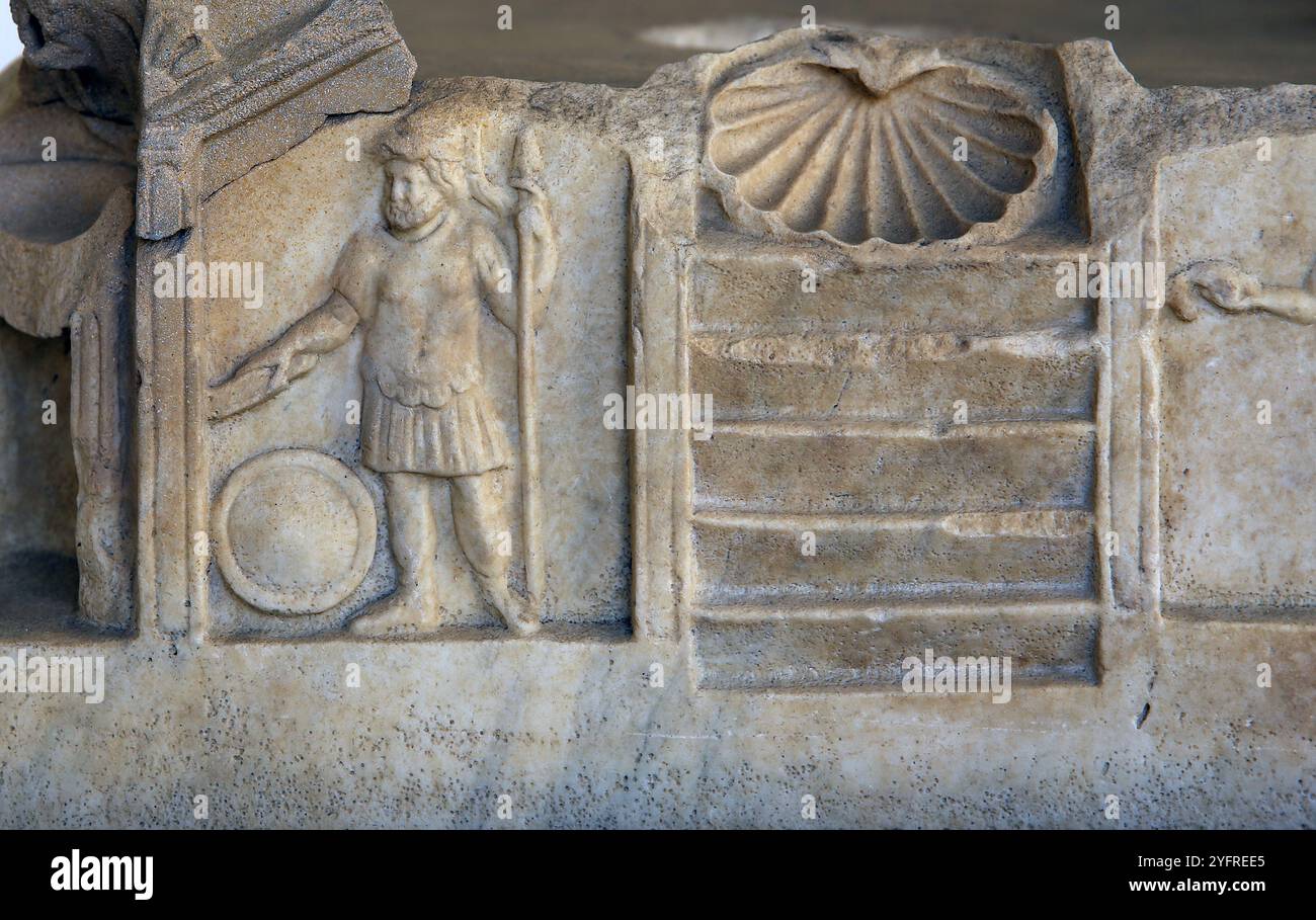 Ère Antonine (96-192). Fontaine. Les représentations des divinités sol, Luna, mars, Mercure, Jupiter, Vénus et Uranus. Rome. Via Anagnina. De impluv Banque D'Images