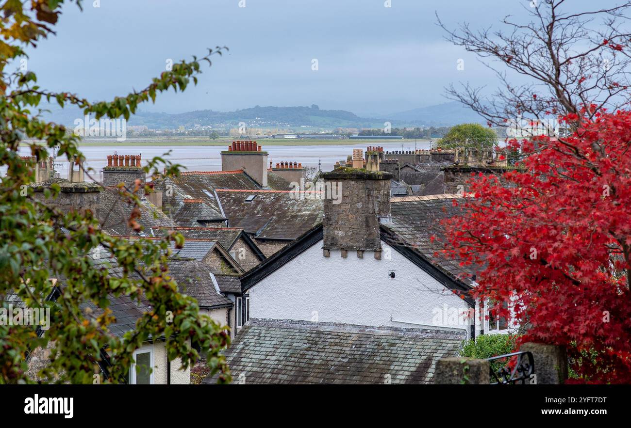 Vue sur Arnside, Milnthorpe, Cumbria, Royaume-Uni Banque D'Images