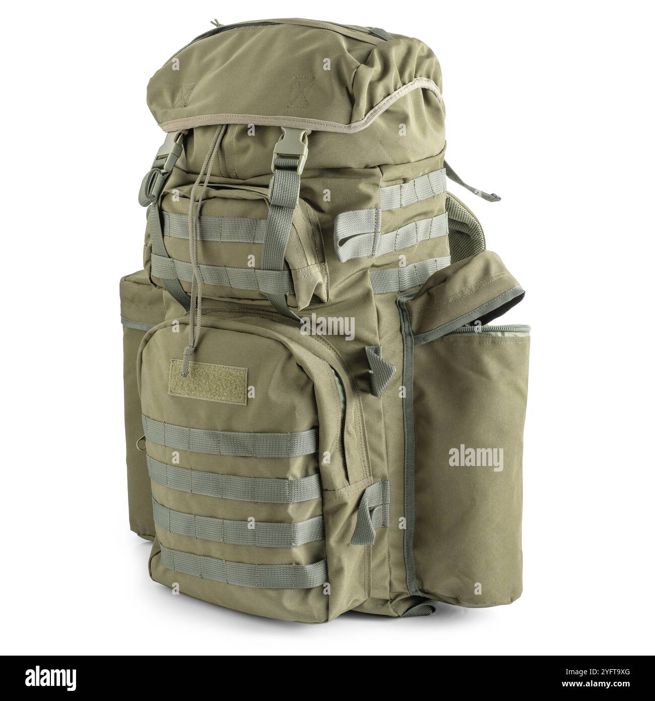 Sac à dos militaire tactique de couleur kaki Banque D'Images