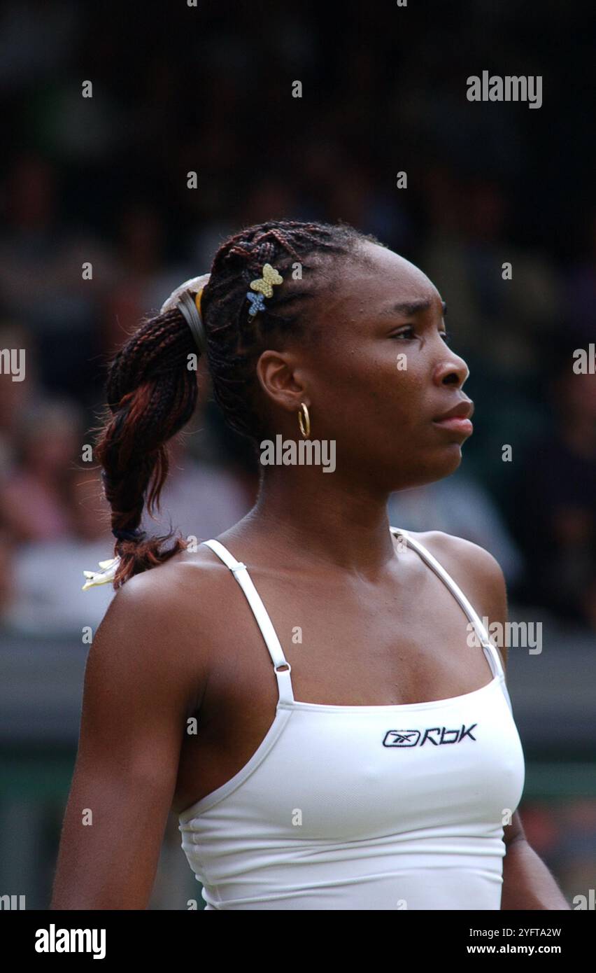 Venus Williams à Wimbledon 2002 Banque D'Images