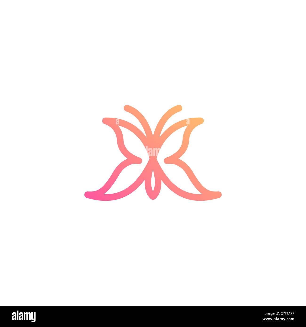 Design minimaliste du logo Butterfly Line. icône papillon Illustration de Vecteur