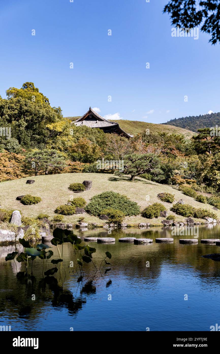 Jardin Isuien, jardin traditionnel japonais à Nara, Japon. © Giorgia de Dato Banque D'Images