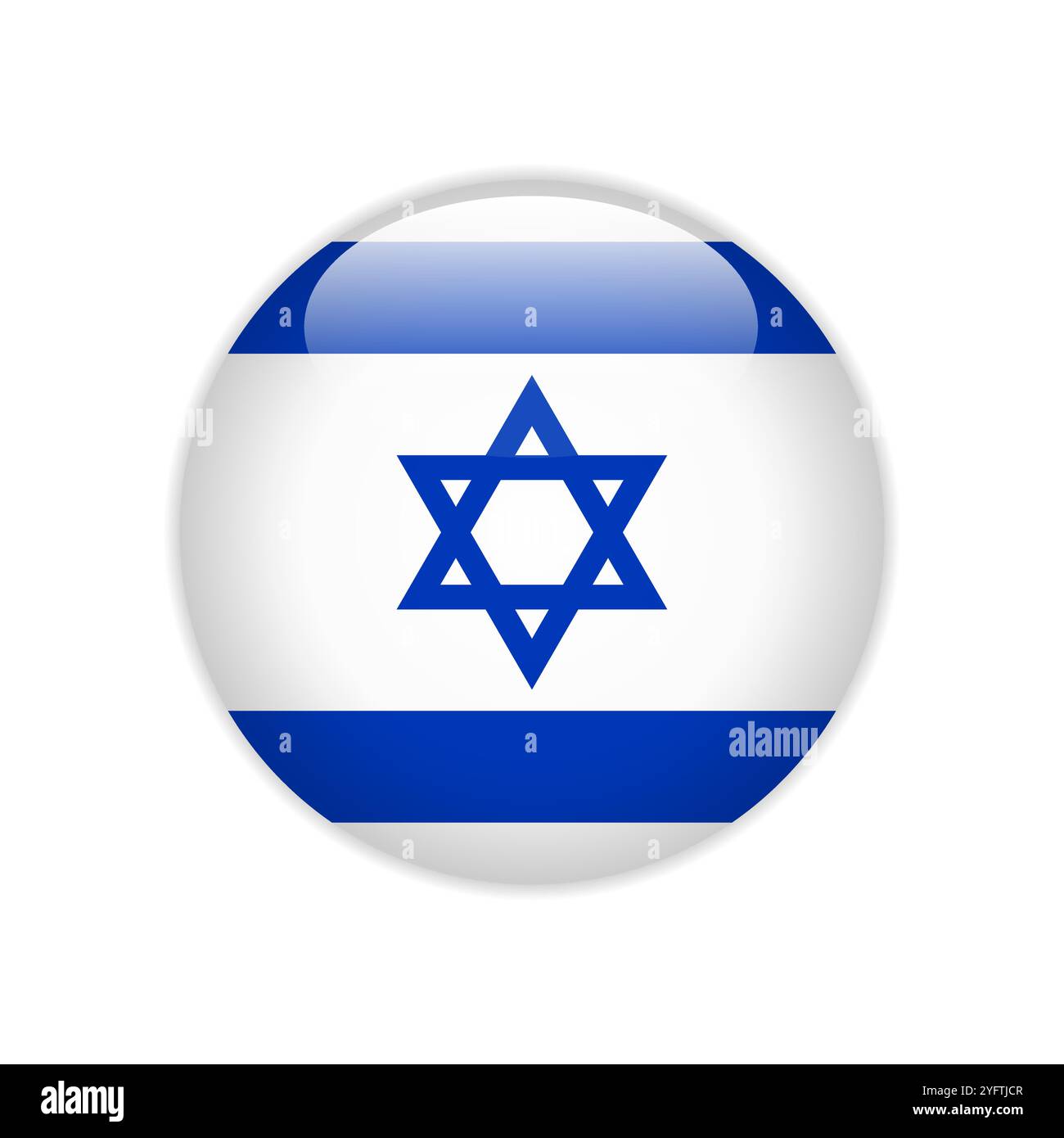 Drapeau israélien sur le bouton Illustration de Vecteur