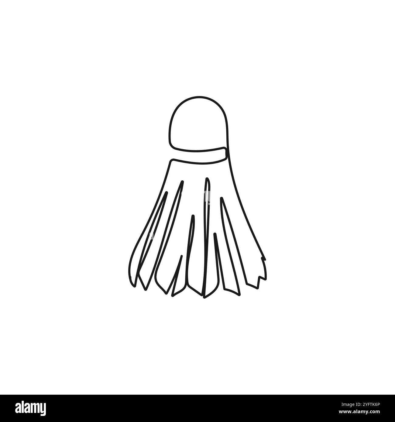 Jarret de badminton. Une ligne d'art. Jouer au badminton. Équipements sportifs. Illustration vectorielle dessinée à la main. Illustration de Vecteur