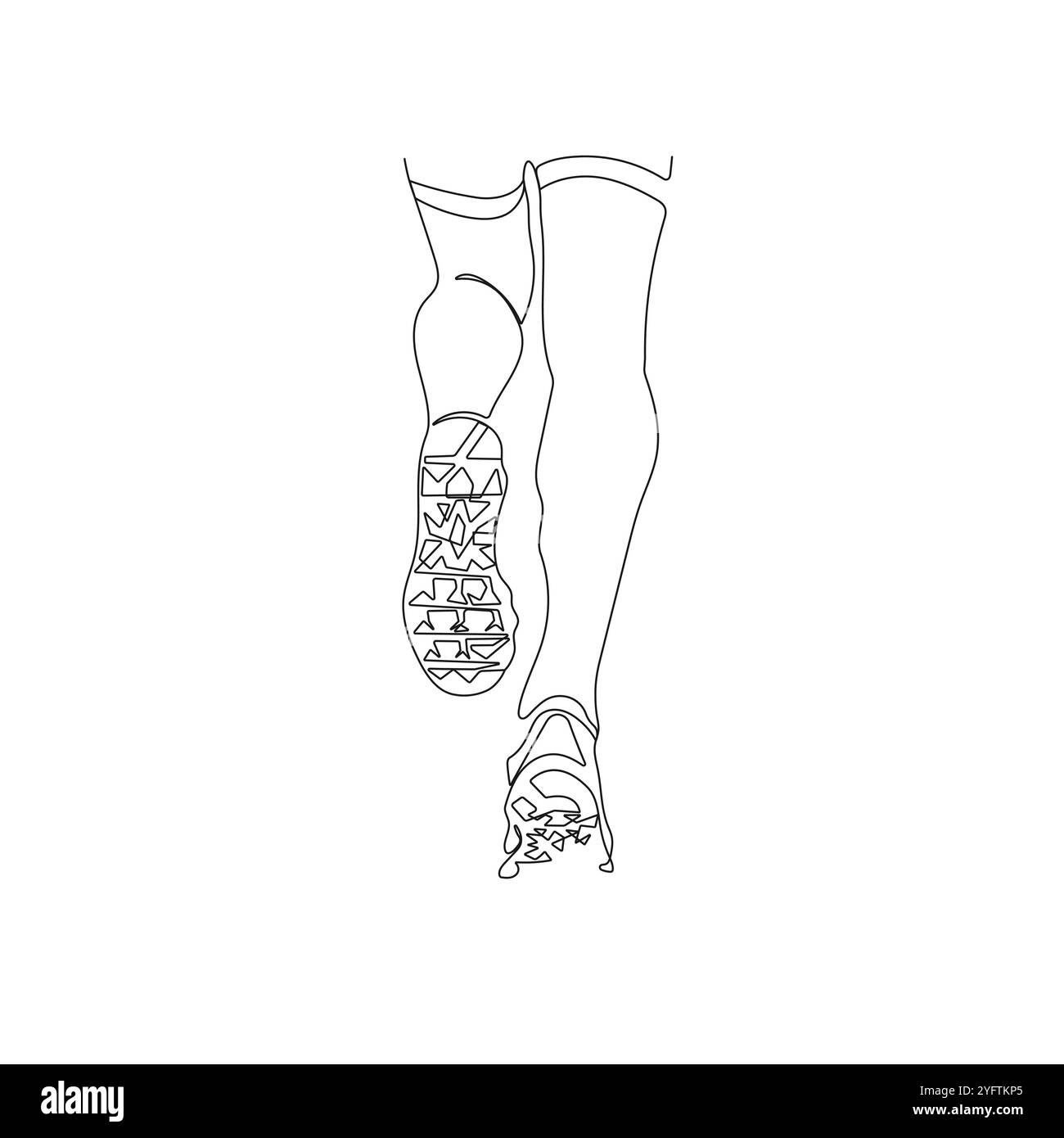 Athlète de course à pied. Pieds de coureur dans un style artistique à une ligne. Sport individuel, concept compétitif. Illustration vectorielle. Illustration de Vecteur