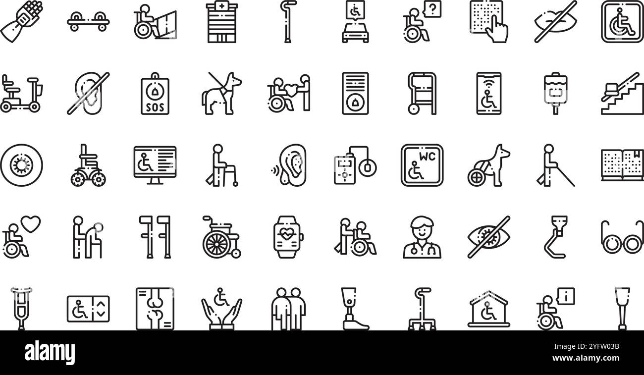 Collection d'icônes vectorielles de haute qualité avec contour modifiable. Idéal pour les projets professionnels et créatifs. Illustration de Vecteur