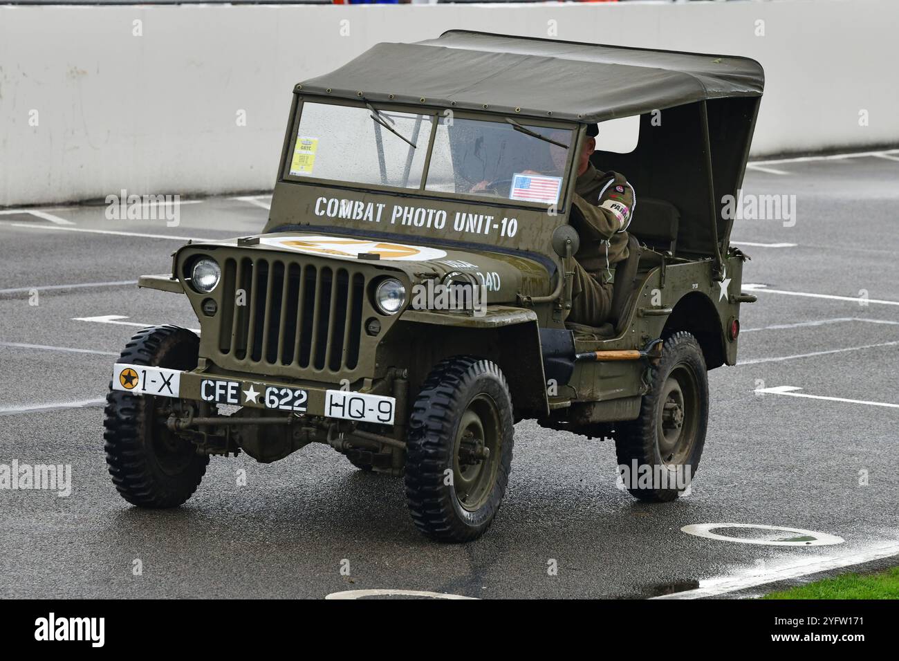 Ford GPW, combat photo Unit 10, jour J 80th Anniversary Parade, une grande collection de véhicules militaires alliés qui ont participé au landin de Normandie Banque D'Images