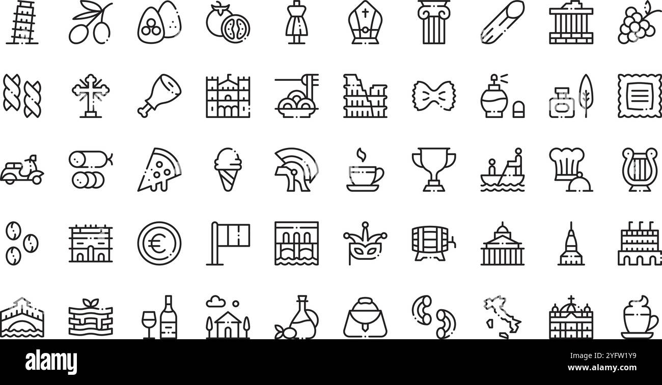 Collection d'icônes vectorielles de haute qualité avec contour modifiable. Idéal pour les projets professionnels et créatifs. Illustration de Vecteur