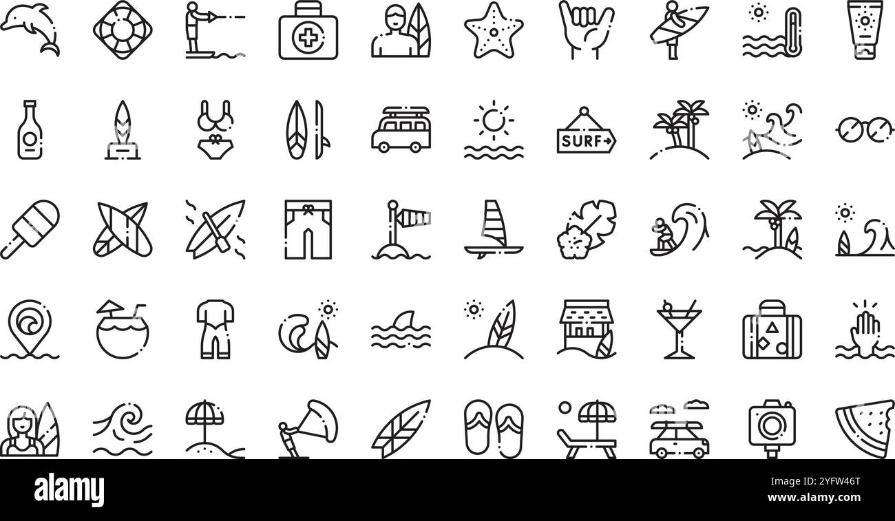 Collection d'icônes vectorielles de haute qualité avec contour modifiable. Idéal pour les projets professionnels et créatifs. Illustration de Vecteur