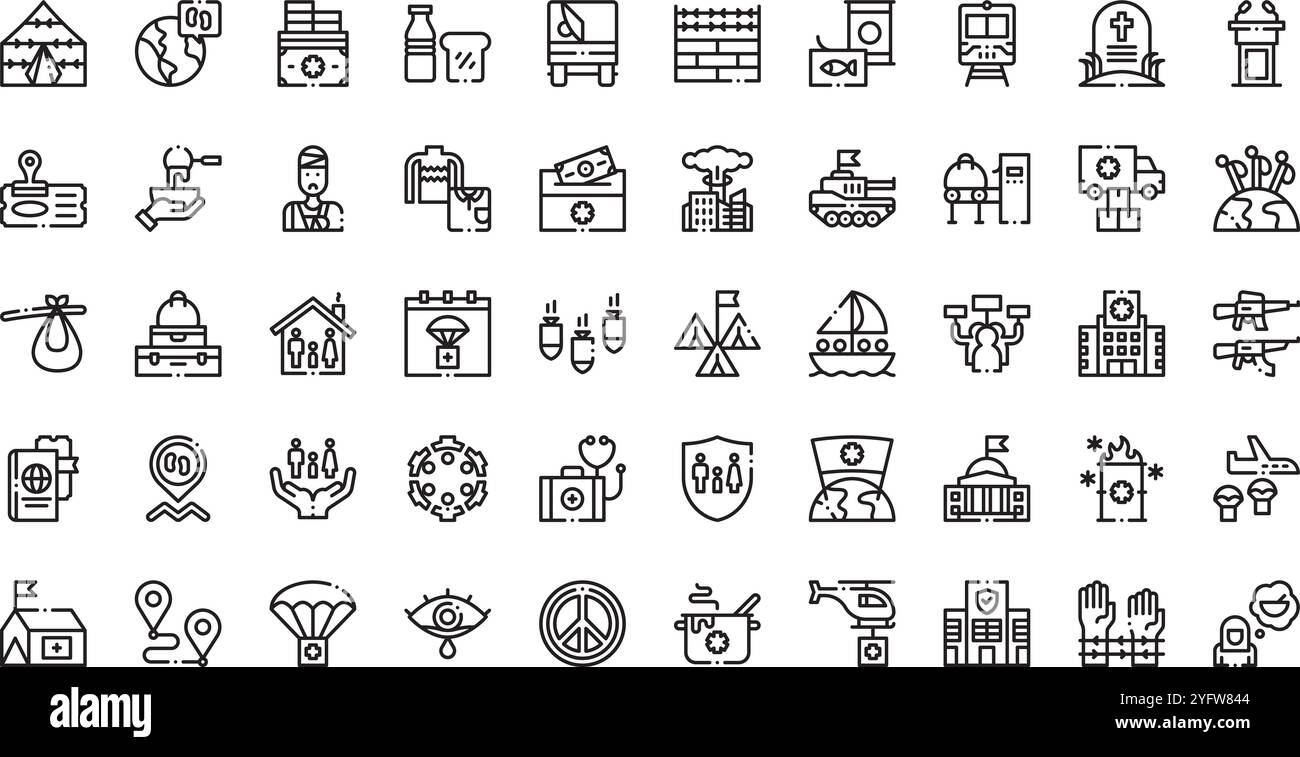 Collection d'icônes vectorielles de haute qualité avec contour modifiable. Idéal pour les projets professionnels et créatifs. Illustration de Vecteur