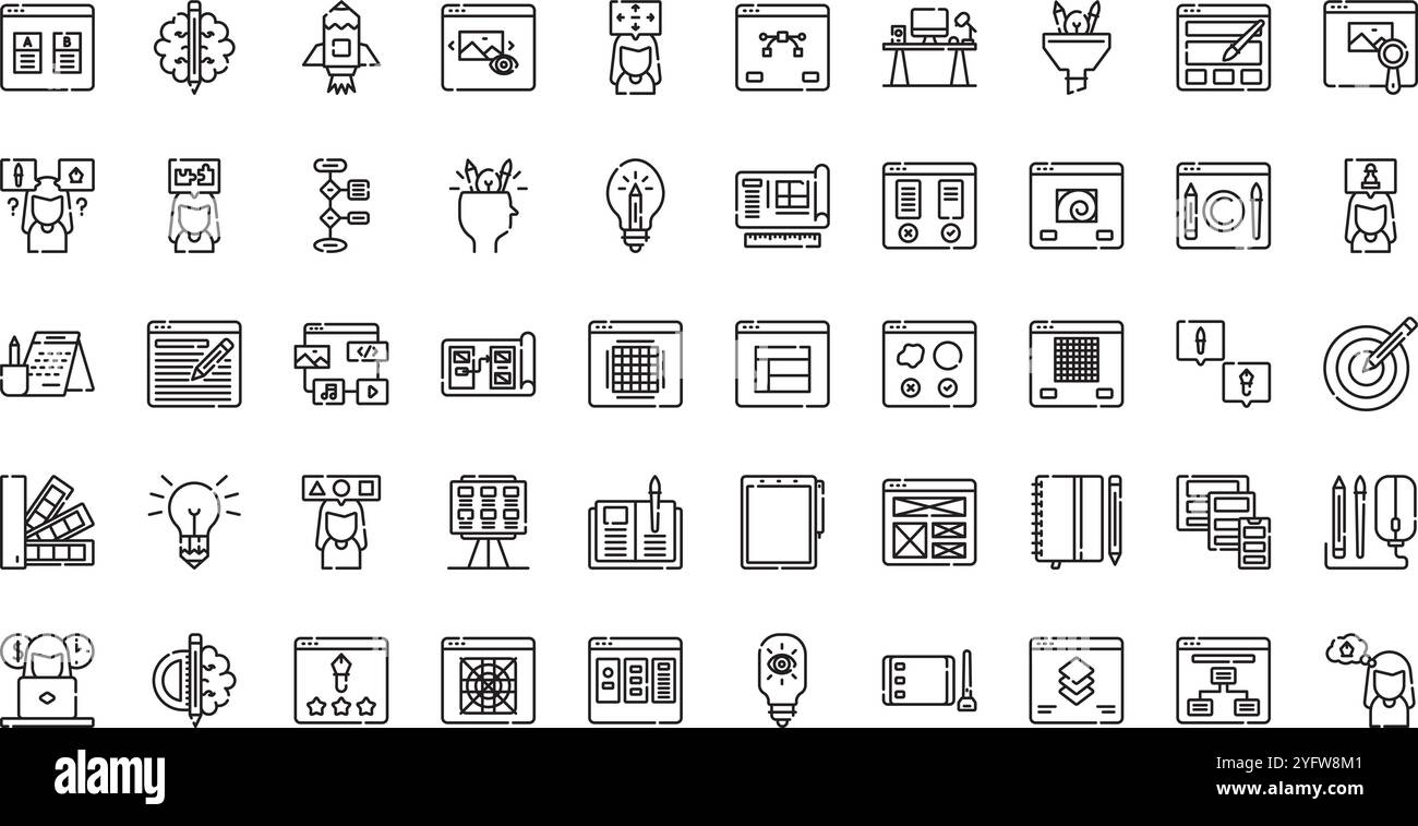Collection d'icônes vectorielles de haute qualité avec contour modifiable. Idéal pour les projets professionnels et créatifs. Illustration de Vecteur