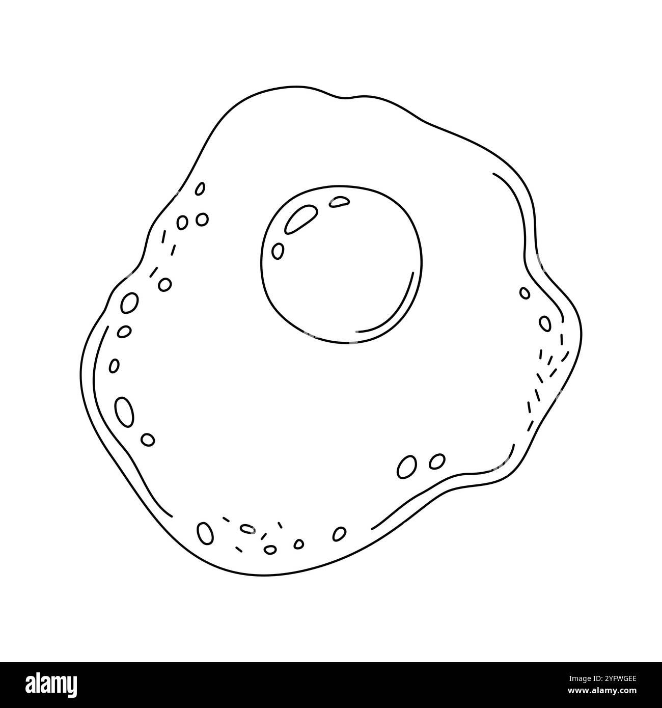 Élément alimentaire d'oeufs frits simple illustration dessinée à la main, plat de petit déjeuner traditionnel source de protéines et de force vitale, repas de régime biologique sain, parfait pour le menu, affiche, étiquette alimentaire Illustration de Vecteur