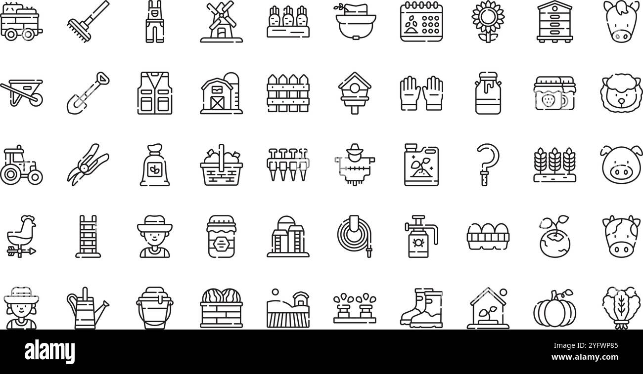 Collection d'icônes vectorielles de haute qualité avec contour modifiable. Idéal pour les projets professionnels et créatifs. Illustration de Vecteur