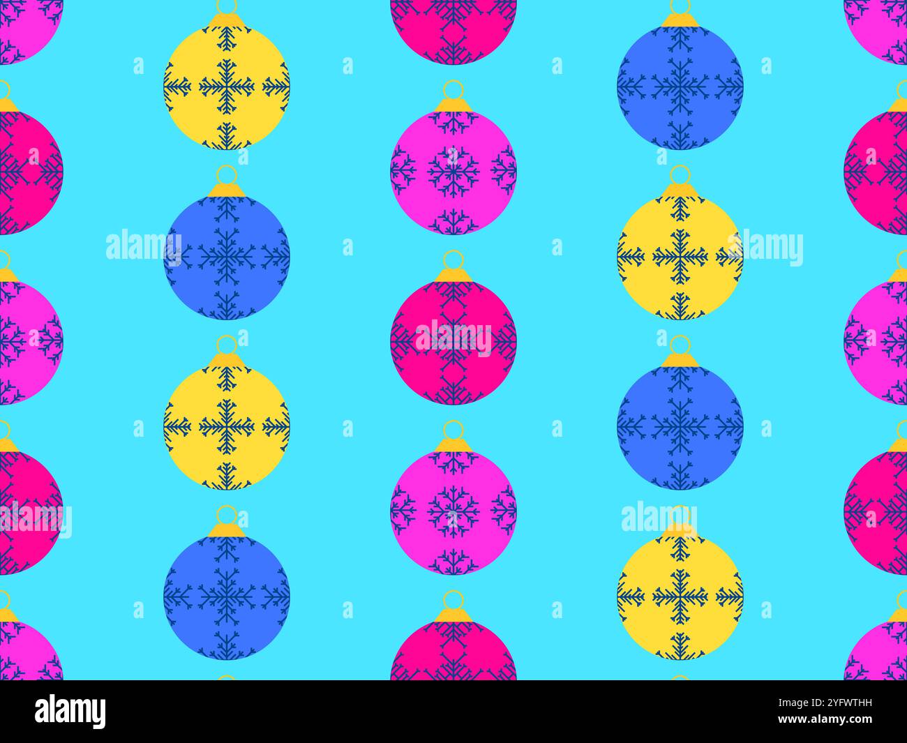 Motif sans couture de boules de Noël. Christmas Tree Balls est décoré de motifs de flocons de neige. Boules d'arbre de Noël. Design de Noël pour emballages, couvertures, Illustration de Vecteur
