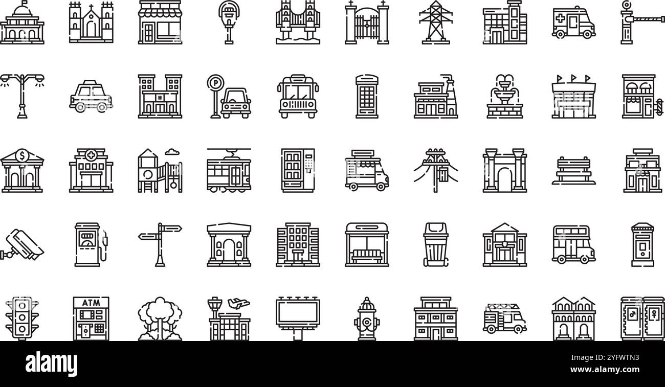 Collection d'icônes vectorielles de haute qualité avec contour modifiable. Idéal pour les projets professionnels et créatifs. Illustration de Vecteur