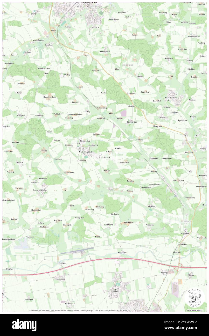 Kollmannseck, haute-Bavière, DE, Allemagne, Bavière, n 48 18' 37'', N 12 30' 59'', carte, Carthascapes carte publiée en 2024. Explorez Cartascapes, une carte qui révèle la diversité des paysages, des cultures et des écosystèmes de la Terre. Voyage à travers le temps et l'espace, découvrir l'interconnexion du passé, du présent et de l'avenir de notre planète. Banque D'Images