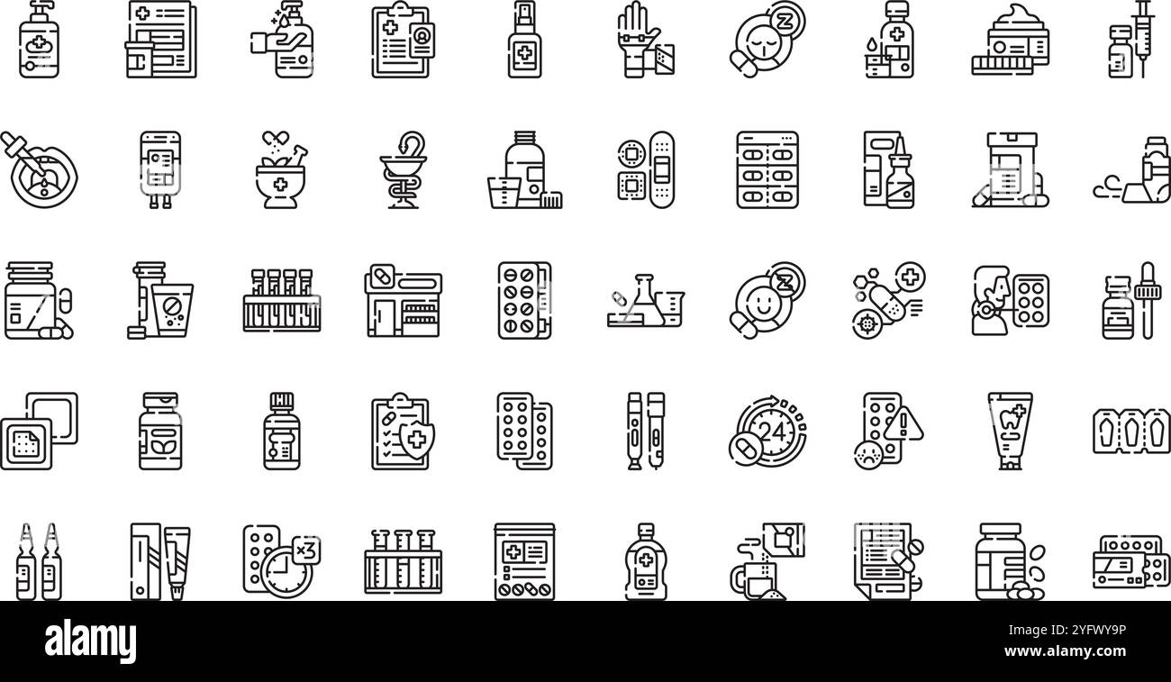 Collection d'icônes vectorielles de haute qualité avec contour modifiable. Idéal pour les projets professionnels et créatifs. Illustration de Vecteur