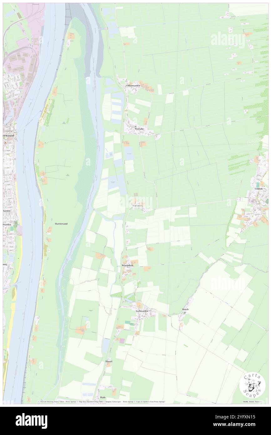 Rechtebe, DE, Allemagne, basse-Saxe, N 53 18' 36'', N 8 31' 54'', carte, Carthascapes carte publiée en 2024. Explorez Cartascapes, une carte qui révèle la diversité des paysages, des cultures et des écosystèmes de la Terre. Voyage à travers le temps et l'espace, découvrir l'interconnexion du passé, du présent et de l'avenir de notre planète. Banque D'Images