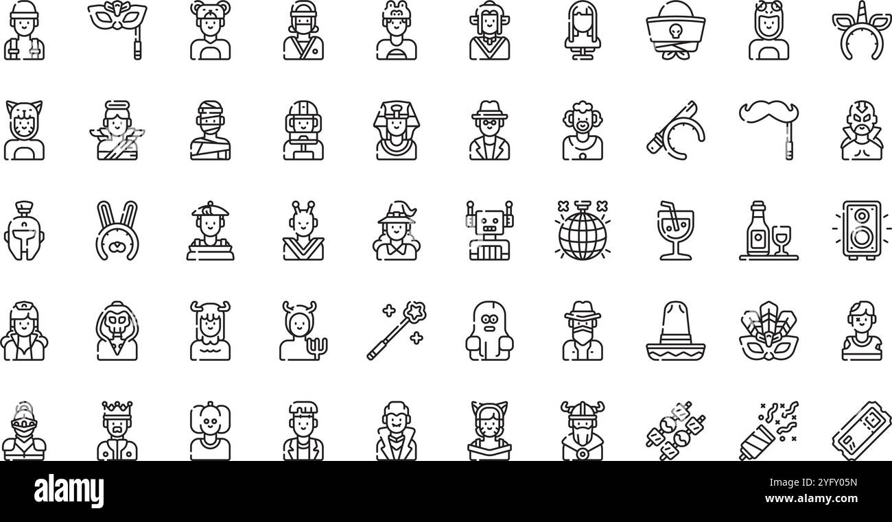 Collection d'icônes vectorielles de haute qualité avec contour modifiable. Idéal pour les projets professionnels et créatifs. Illustration de Vecteur